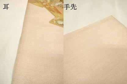 平和屋着物▼太鼓柄袋帯　御所車飛鶴花文　金彩　正絹　逸品　DABL2151fe