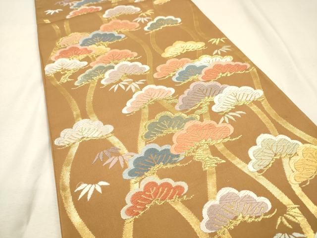 平和屋着物▼六通柄袋帯　唐織　立涌松文　金糸　正絹　逸品　DABL2156fe