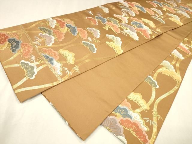 平和屋着物▼六通柄袋帯　唐織　立涌松文　金糸　正絹　逸品　DABL2156fe