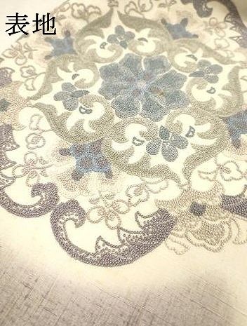 平和屋着物▼中国三大刺繍　相良刺繍　総刺繍　太鼓柄袋帯　紬地　正倉院　正絹　逸品　DABL2176fe