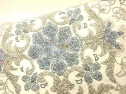 平和屋着物▼中国三大刺繍　相良刺繍　総刺繍　太鼓柄袋帯　紬地　正倉院　正絹　逸品　DABL2176fe
