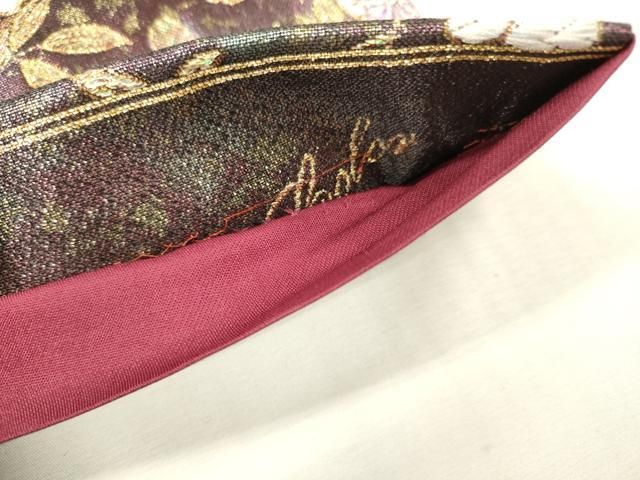 平和屋着物▼六通柄袋帯　舞桜　金糸　正絹　逸品　DABL2178fe