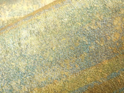 平和屋着物▼両面　全通柄袋帯　横段霞文　金彩　正絹　逸品　DABL2188fe
