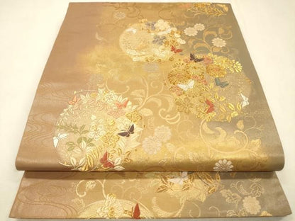 平和屋着物▼西陣　とみや織物謹製　とみや帯　六通柄袋帯　王華珠宝文　研き出し箔　引箔　正絹　逸品　DABL2196fe