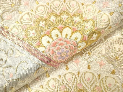 平和屋着物▼二重箔佐賀錦　六通柄袋帯　唐織　正倉院　金銀糸　やまと誂製　正絹　逸品　DABL2208fe