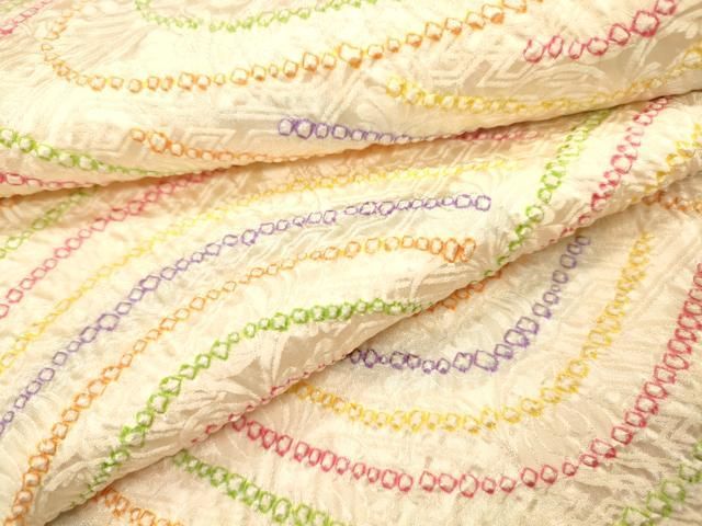 平和屋着物▼上質な小紋　総絞り　流水文　正絹　逸品　DABL2220fe