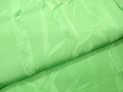平和屋着物▼上質な色無地　笹竹地紋　浅緑色　正絹　逸品　未使用　DABL2223fe