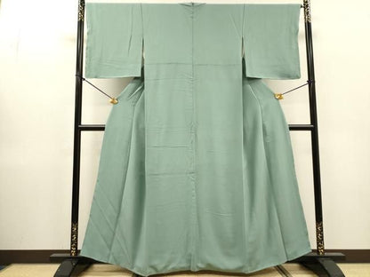 平和屋着物▼上質な色無地　千草鼠色　正絹　逸品　DABL2227fe