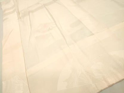 平和屋着物▼振袖用長襦袢　無双仕立て　扇面片輪車地紋　暈し染　正絹　逸品　DABL2233fe