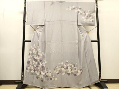 平和屋着物▼訪問着　作家物　手描き　草花　正絹　逸品　DABL2242fe