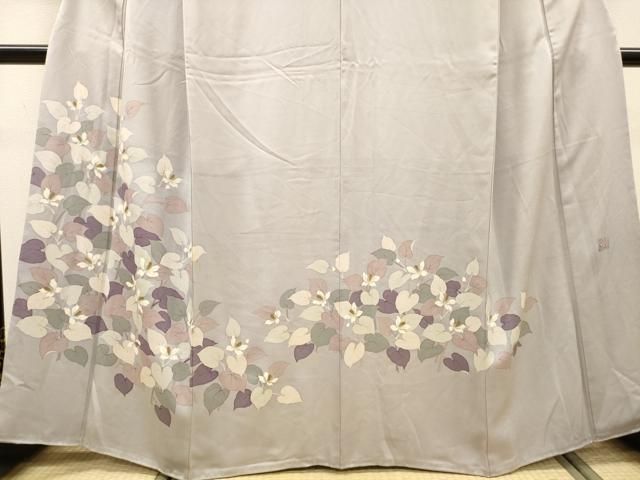 平和屋着物▼訪問着　作家物　手描き　草花　正絹　逸品　DABL2242fe