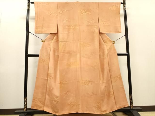 平和屋着物▼上質な小紋　地紋起こし　雲取り草花　暈し染　正絹　逸品　DABL2245fe