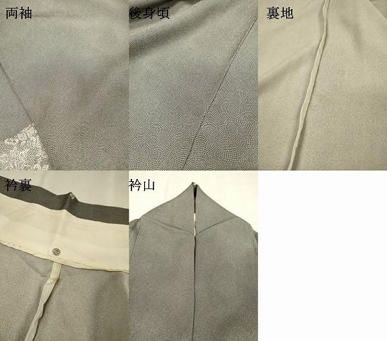 平和屋着物▼江戸小紋　訪問着　単衣　刺繍　道長花文　正絹　逸品　DABL2250fe