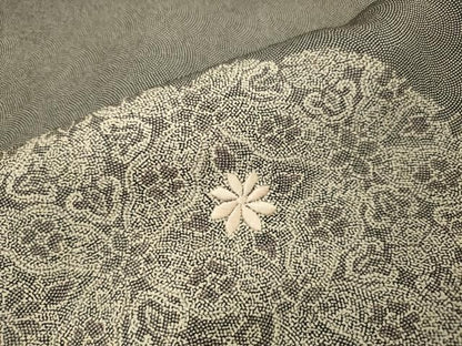 平和屋着物▼江戸小紋　訪問着　単衣　刺繍　道長花文　正絹　逸品　DABL2250fe
