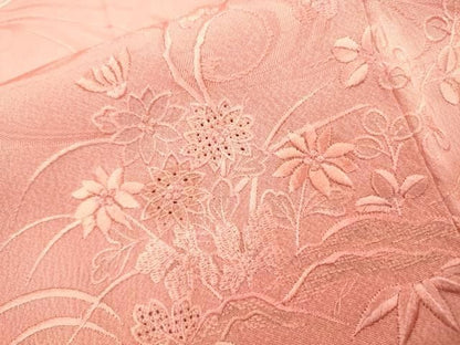 平和屋着物▼中国三大刺繍　スワトウ刺繍　汕頭刺繍　総刺繍　訪問着　籬風景花松文　暈し染　正絹　逸品　未使用　DABL2262fe