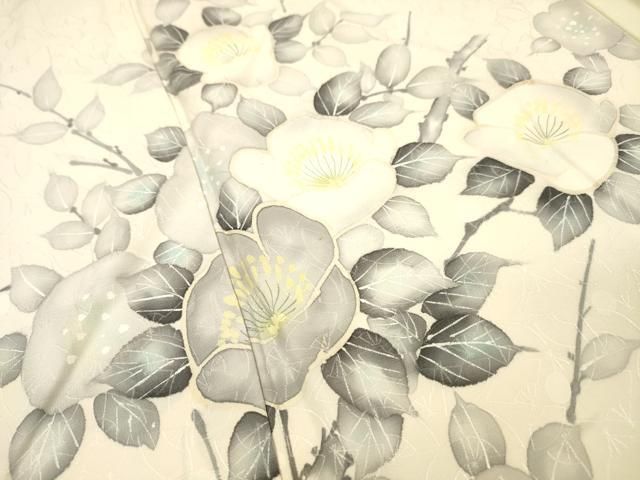 平和屋着物▼訪問着　手描き　枝花　暈し染　正絹　逸品　DABL2266fe
