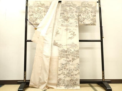 平和屋着物●訪問着　作家物　人物風景文　正絹　逸品　DABL2363fe