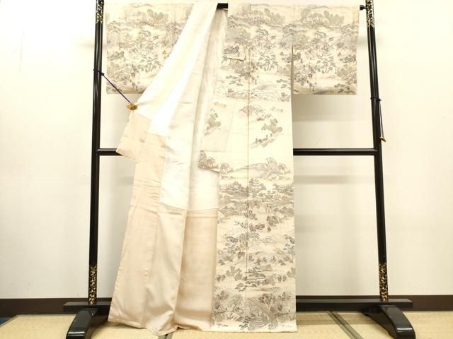 平和屋着物●訪問着　作家物　人物風景文　正絹　逸品　DABL2363fe