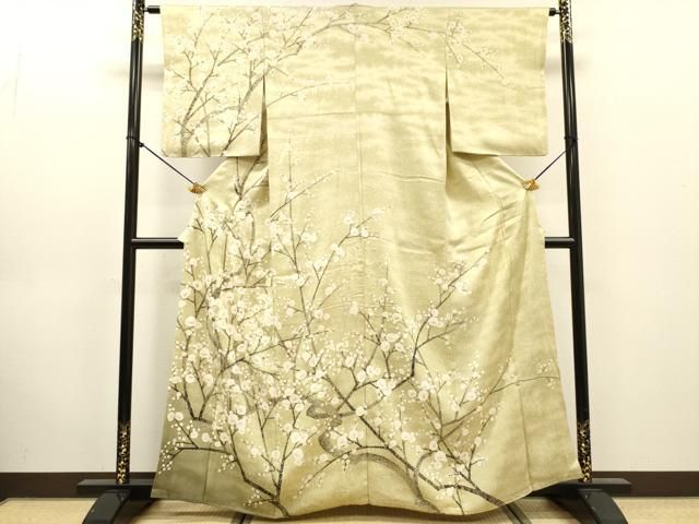 平和屋着物●訪問着　刺繍　枝花　暈し染　金彩　正絹　逸品　DABL2395fe