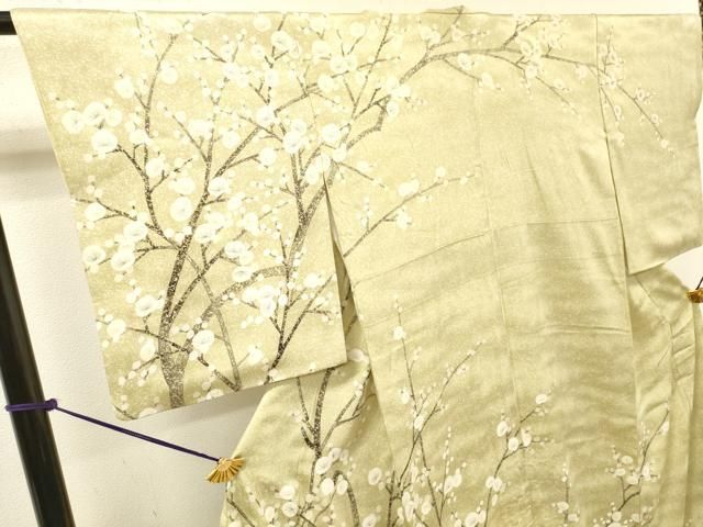 平和屋着物●訪問着　刺繍　枝花　暈し染　金彩　正絹　逸品　DABL2395fe