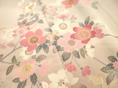平和屋着物●中国三大刺繍　相良刺繍　訪問着　作家物　枝桜　暈し染　金糸　正絹　逸品　DABL2603fe