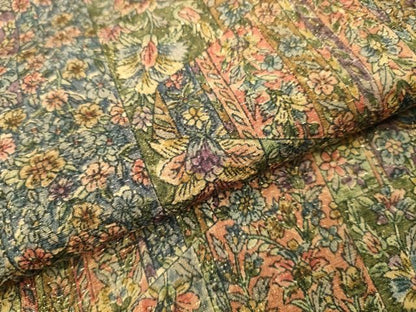 平和屋着物●上質な小紋　更紗花間道　金通し地　やまと誂製　正絹　逸品　DABL2617fe