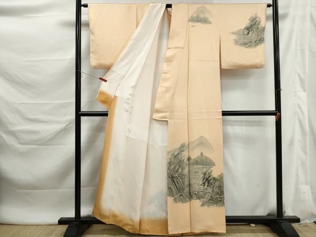 平和屋着物■訪問着　手描き　風景文　正絹　逸品　DABL3016qa