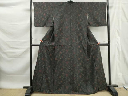 平和屋着物■本場大島紬　枝花文　正絹　逸品　DABL3018qa