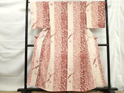 平和屋着物■上質な小紋　枝花シルエット間道　金彩　正絹　逸品　DABL3021qa