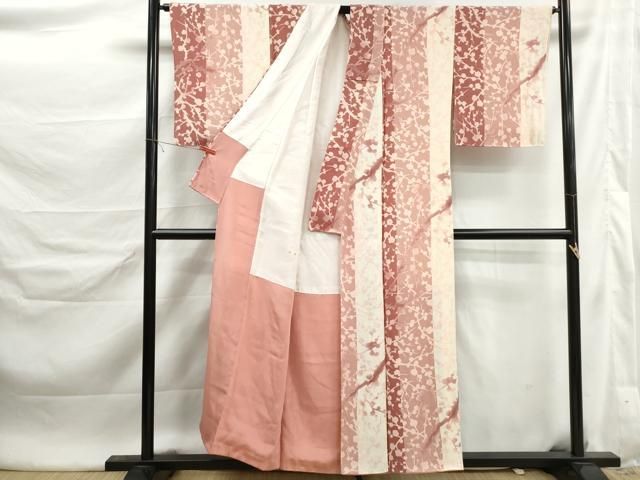 平和屋着物■上質な小紋　枝花シルエット間道　金彩　正絹　逸品　DABL3021qa