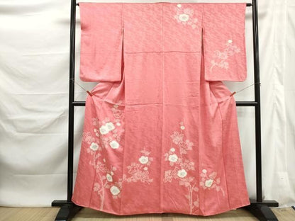 平和屋着物■訪問着　手描き　絞り　舞花文　正絹　逸品　DABL3024qa