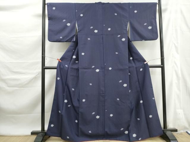 平和屋着物■小紋　舞花文　洗える着物　DABL3027qa