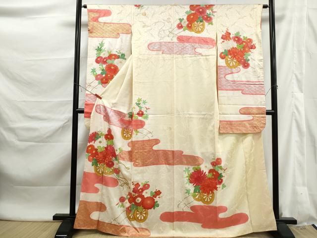 平和屋着物■豪華振袖　刺繍　エ霞花車文　暈し染め　金糸　金彩　正絹　逸品　DABL3033qa