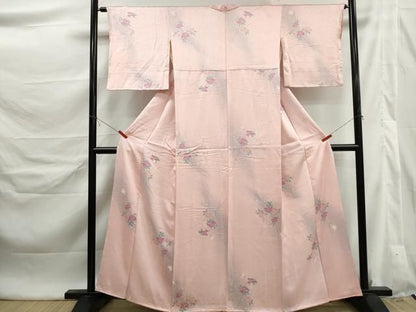 平和屋着物■上質な小紋　草花文　暈し染め　正絹　逸品　DABL3041qa