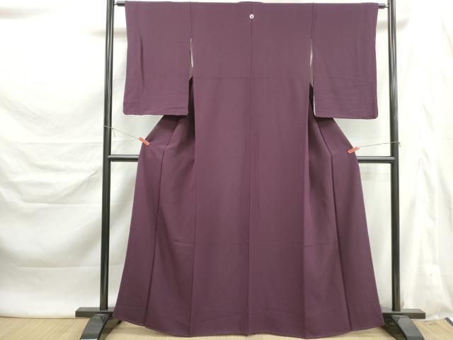 平和屋着物■上質な色無地　滅紫色　正絹　逸品　DABL3043qa