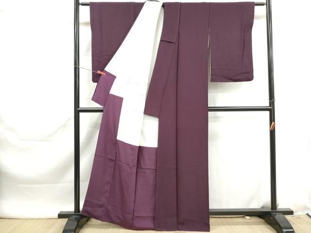 平和屋着物■上質な色無地　滅紫色　正絹　逸品　DABL3043qa
