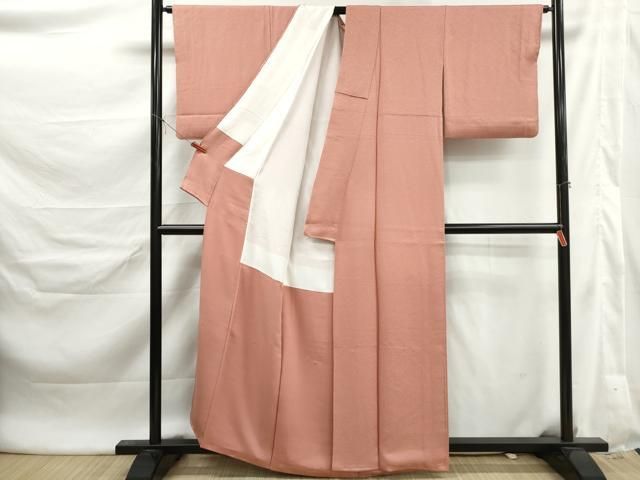 平和屋着物■上質な色無地　紋意匠　ときがら茶色　正絹　逸品　DABL3048qa