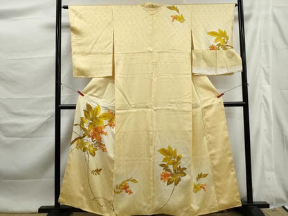 平和屋着物■訪問着　枝花文　暈し染め　金彩　反端付き　正絹　逸品　未使用　DABL3125qa