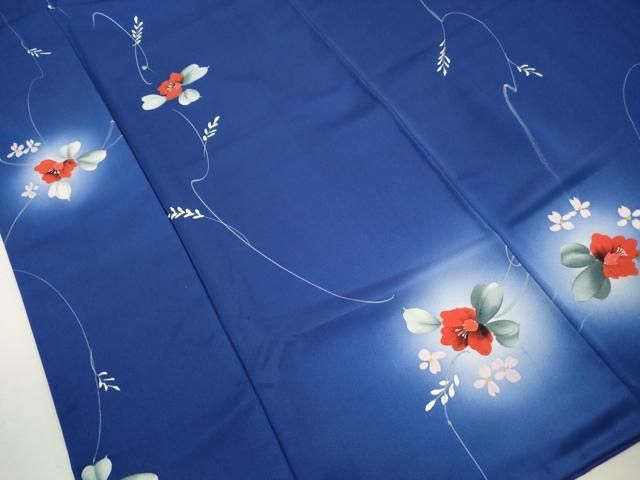 平和屋着物■上質な小紋　手描き　草花文　蛍暈し　正絹　逸品　DABL3126qa