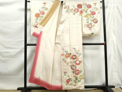 平和屋着物■訪問着　総刺繍　草花文　菊　金銀糸　正絹　逸品　DABL3127qa