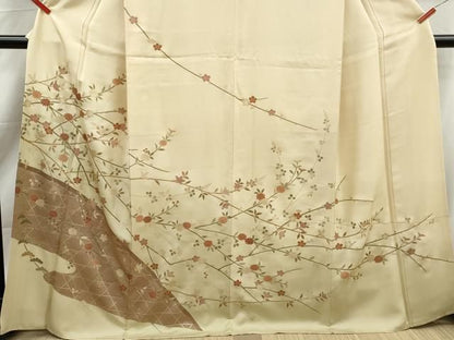 平和屋着物●訪問着　籬枝花松文　暈し染め　金彩　正絹　逸品　DABL3131qa