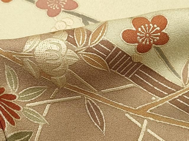 平和屋着物●訪問着　籬枝花松文　暈し染め　金彩　正絹　逸品　DABL3131qa