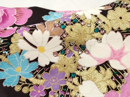 平和屋着物●豪華振袖　刺繍　草花文　薔薇　バラ　銀彩　正絹　逸品　DABL3134qa