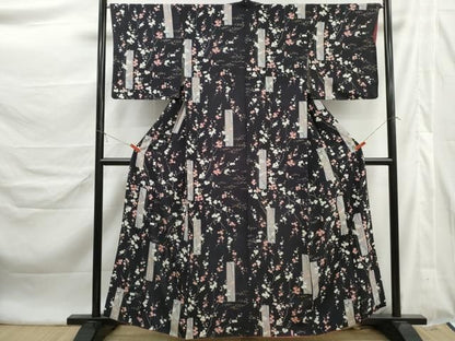 平和屋着物■上質な小紋　短冊枝梅文　金彩　正絹　逸品　DABL3135qa
