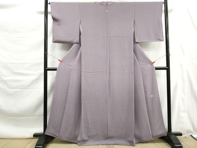 平和屋着物■上質な色無地　紅藤色　鬼しぼ縮緬　正絹　逸品　DABL3151qa