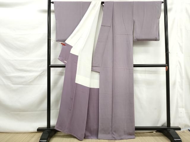 平和屋着物■上質な色無地　紅藤色　鬼しぼ縮緬　正絹　逸品　DABL3151qa