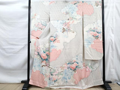 平和屋着物■豪華振袖　絞り　花車文　暈し染め　金彩　正絹　逸品　DABL3161qa