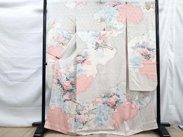 平和屋着物■豪華振袖　絞り　花車文　暈し染め　金彩　正絹　逸品　DABL3161qa