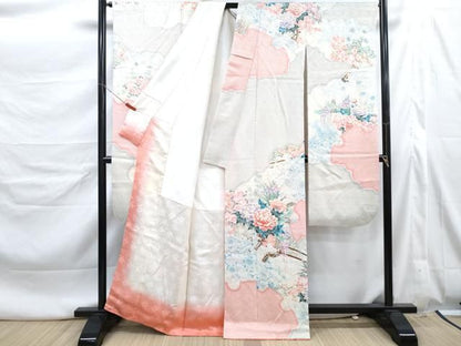 平和屋着物■豪華振袖　絞り　花車文　暈し染め　金彩　正絹　逸品　DABL3161qa