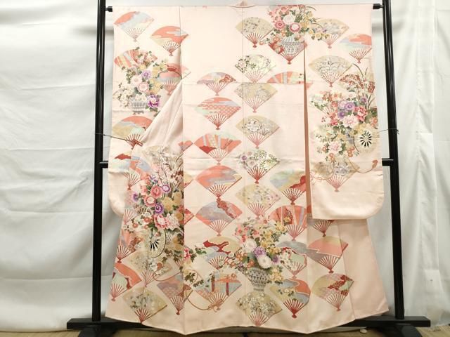 平和屋着物■豪華振袖　花車扇面花文　金彩　正絹　逸品　DABL3165qa